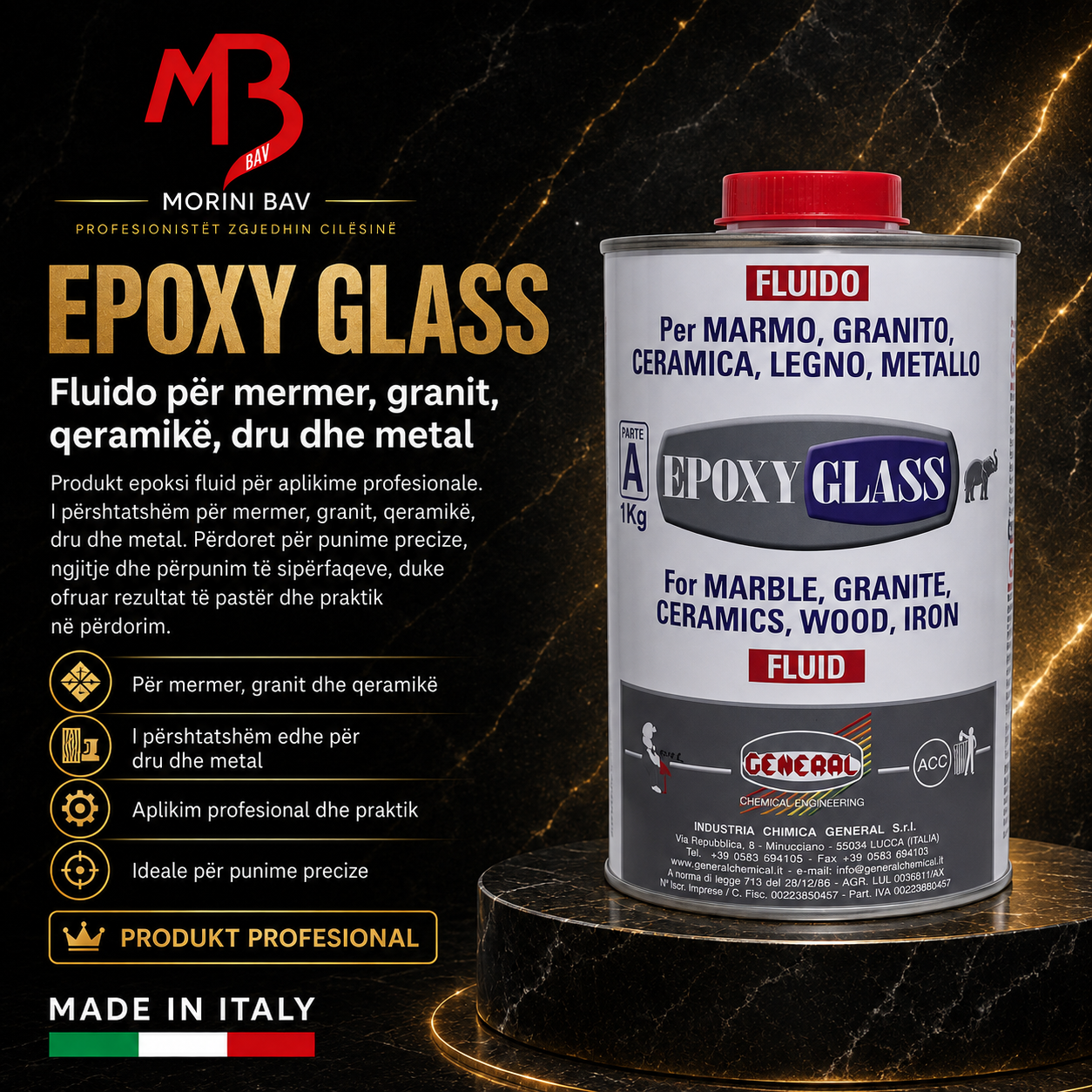 Epoxy Glass Fluido Parte A 1Kg (GENERAL)